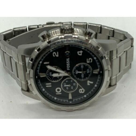 Fossil FS4542 Men's Watch Stainless Steel Bracelet Black Analog Dial 45mm D375 - Picture 5 of 9